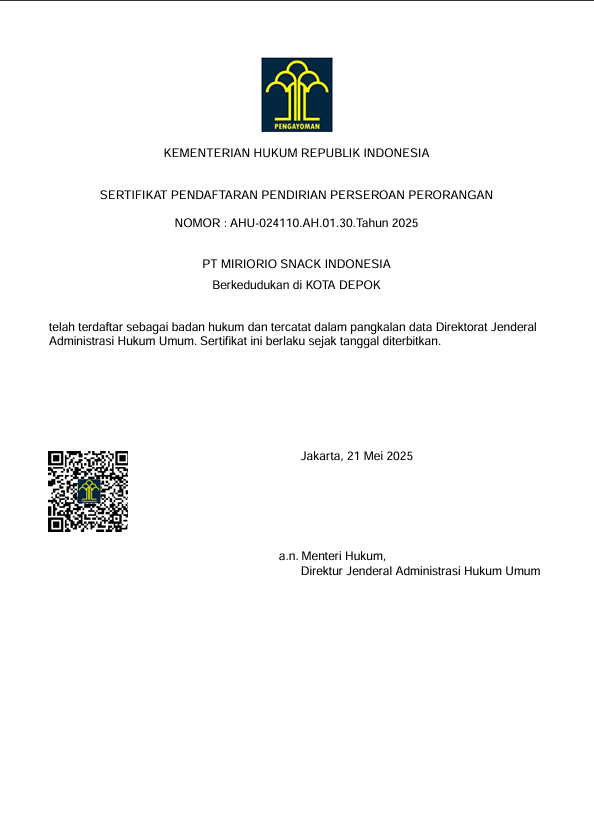 Sertifikat Pendirian